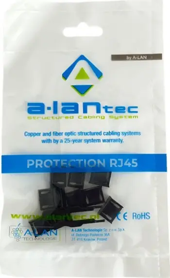 Bllokues portash USB ALANTEC, set 10 copë me çelës, i zi