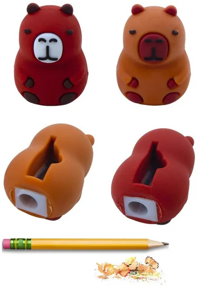 Mprehëse lapsash Capybara, për lapsa të hollë, plastike, kafe - 3