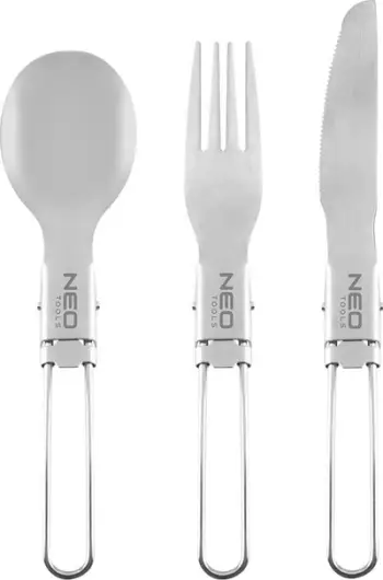 Set takëmesh udhëtimi Neo 3 në 1, çelik inox, me etui mbajtës, gri