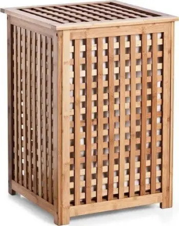 Shportë rrobash Zeller, bambu, katrore 58 cm, kafe natyrale