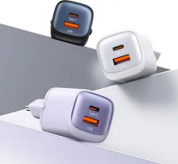Karikues muri Usams CC254 HC Series, 30W GaN, USB-C USB-A, vjollcë