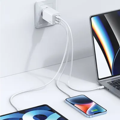 Karikues muri Usams US-CC180, 65W, 2x USB-C 1x USB, i bardhë - 4