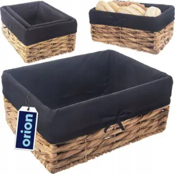 Shportë ruajtjeje Orion Natural, 36.5 x 25 x 15.5 cm, kornizë metalike, natyrale me të zezë