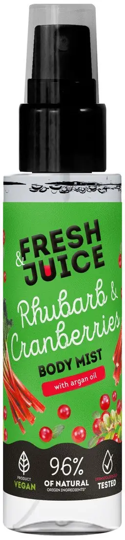 Set kujdesi për trup Fresh Juice Rhubarb & Cranberries, me vaj argani, aromë frutash pylli