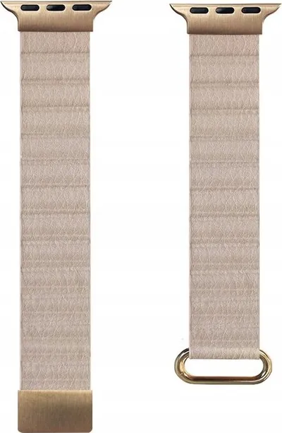 Rrip për Apple Watch Crong Eclipse, lëkurë magnetike, 38 40 41mm, bezhë - 1