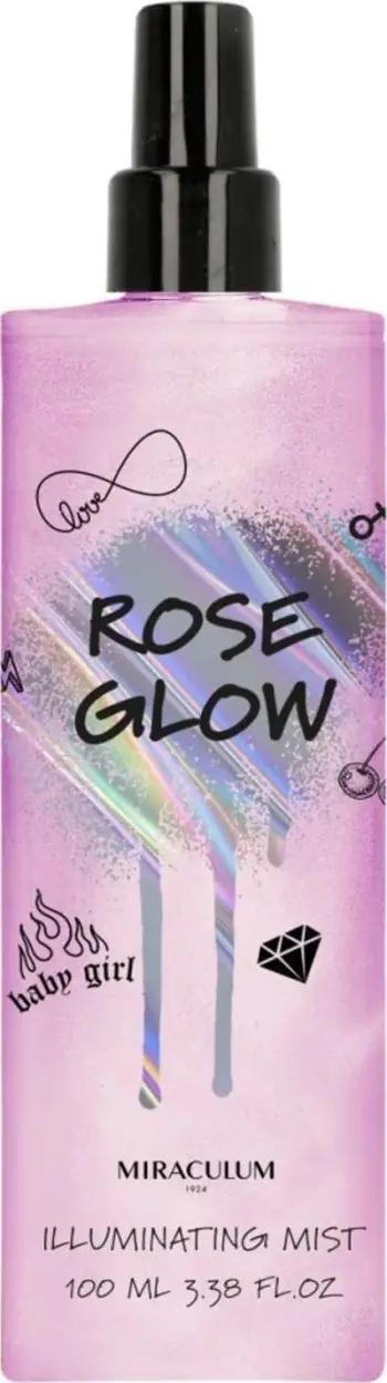 Sprej trupi Miraculum Girls Collection Rose Glow, hidratuese, me shkëlqim, 100ml