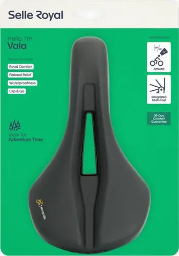 Shalke biçiklete Selle Royal Loisir Vaia Athletic, Royalgel, e papërshkueshme nga uji, e zezë