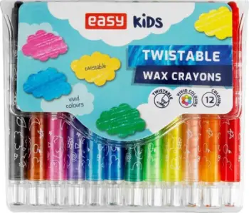 Lapsa me ngjyra EASY TWIST, retractable, set 12 copë, shumëngjyrëshe