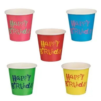 Gota letre për festë me ngjyra të ndryshme "Happy Birthday" 80ml - 25pc