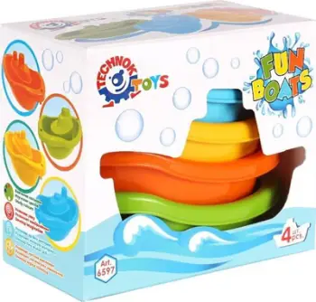 Set lodrash për banjo Technok Bath Boats, 4 varka, shumëngjyrëshe