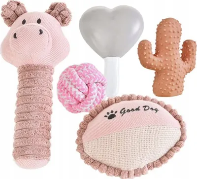 Set lodrash për qen Barry King Gift 5in1, për këlyshë, rozë - 1