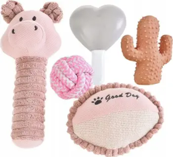 Set lodrash për qen Barry King Gift 5in1, për këlyshë, rozë