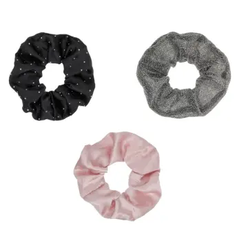 Set llastike flokesh saten gri, roze dhe I zi me gure 3cope