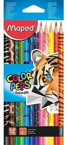 Lapsa me ngjyra Maped Colorpeps Animal, 12 ngjyra, kuti kartoni