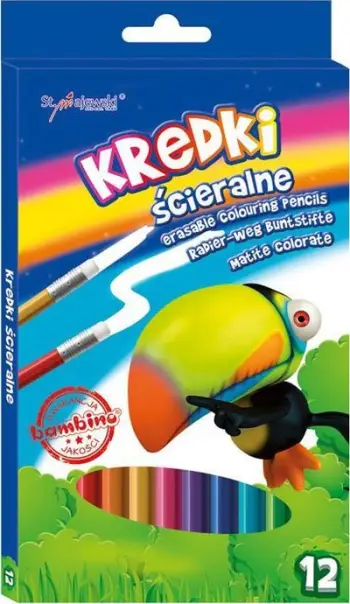 Lapsa me ngjyra St. Majewski Bambino Erasable, 12 ngjyra, me gomë