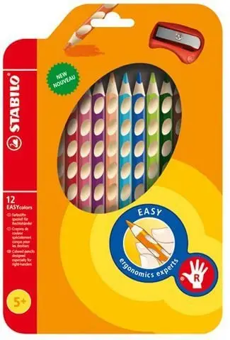 Set lapsa me ngjyra Stabilo Easycolors, 12 copë, me mprehëse