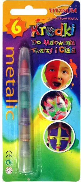 Lapsa metalike për fytyrë Titanum Metallic Face Crayons, set 6 ngjyra