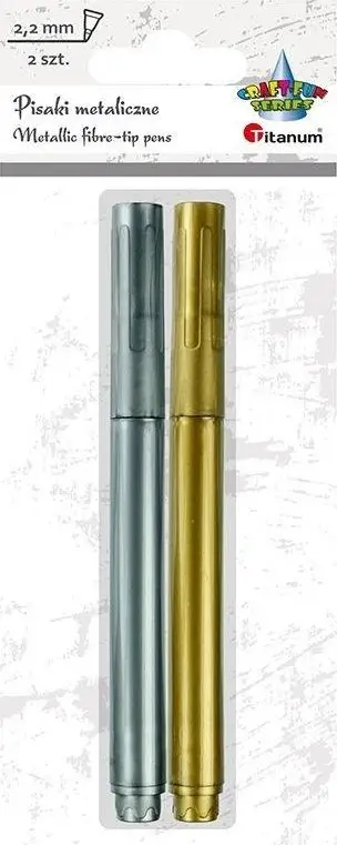 Markerë metalik Titanum Metallic Markers, set 2 ngjyra, ari dhe argjend