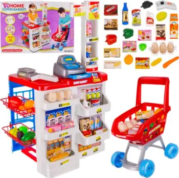 Set lodrash supermarket Toy Supermarket 22374, me arkë dhe karrocë, shumëngjyrësh