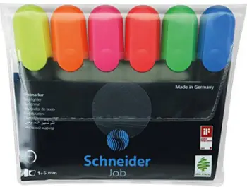 Markerë nënvizues Schneider Highlighter Job, set 6 copë, ngjyra të përziera