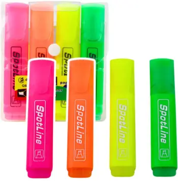Markerë neon SuperLiner, set 4 copë, ngjyra të përziera