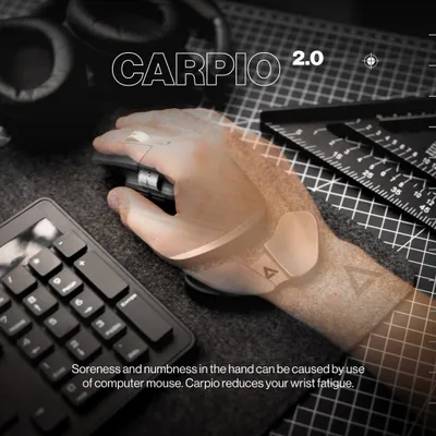 Mbështetëse ergonomike për kyç dore Delux Carpio 2.0, për maus, dora e djathtë, e zezë - 3