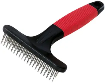 Krehër rake për qen dhe mace Ferplast GRO 5874, për qime të mesme dhe të gjata, dhëmbë rrotullues, gri