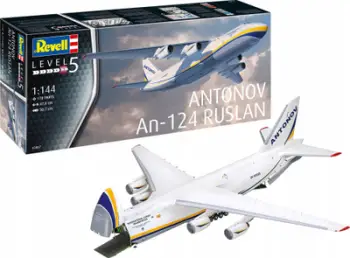 Model plastik Revell Antonov An-124 Ruslan, shkalla 1/144, German Level 3, shumëngjyrësh