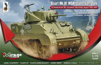 Model plastik tank i lehtë Mirage Hobby Stuart MK.VI M5A1 Late, shkalla 1:72