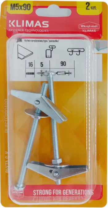 Ankerë me pranverë Umbrella M 5x90, çelik, 2 copë, e bardhë