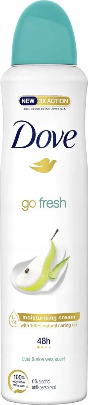 Deodorant sprej Dove Go Fresh Pear Aloe Vera, 48h antiperspirant, 250ml