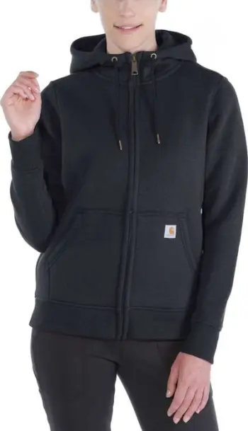 Bluzë me kapuç Carhartt Relaxed Fit Midweight Full Zip për femra, madhësia XL, e zezë