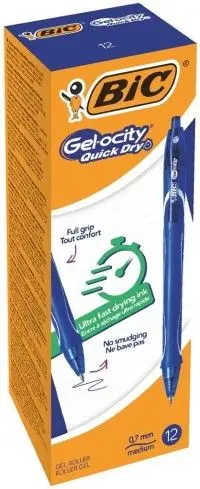 Stilolaps xheli BIC Gel-ocity Quick Dry, ngjyrë blu, medium, 12 copë