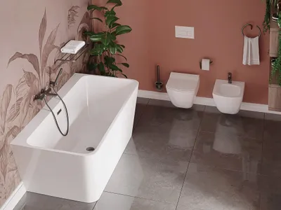 Furçë WC Deante Silia, me varëse muri, titanium - 2