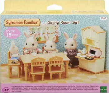 Set loje Epoch Sylvanian Families Country Dining Room, mobilje dhome ngrënieje, lodër për fëmijë 3+