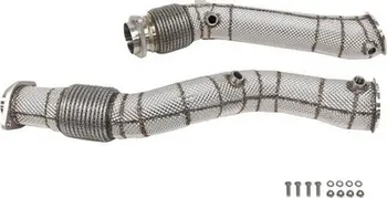 Downpipe TurboWorks BMW X3M X4M S58 3.0T, çelik inox, me mburojë termike