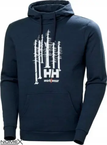 Bluzë me kapuç Helly Hansen Workwear Mixed Fabric, grafike, navy, M Regular