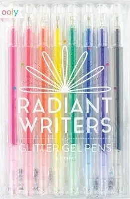 Stilolaps xheli me shkëlqim Radiant Writers Glitter Gel, majë 1.0 mm, set shumëngjyrësh