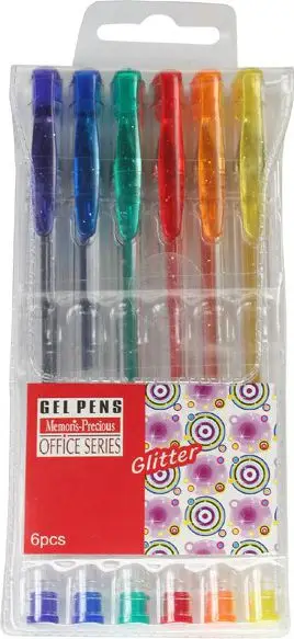 Stilolaps xheli me shkëlqim Titanum Glitter, set 6 ngjyra, 1 mm, shumëngjyrësh