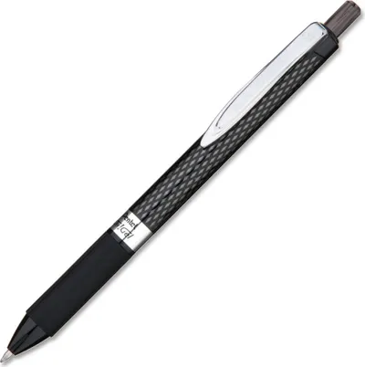 Stilolaps xheli Pentel OH!GEL K497, i zi, trup argjend - 1