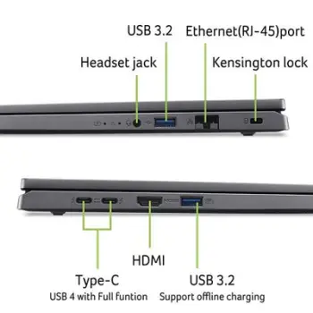 Laptop Acer Aspire 16 (A16-71GM-76JL), 16", Intel Core Ultra 5 125H, 16GB RAM, 1TB SSD, NVIDIA RTX 3050, i hirtë
