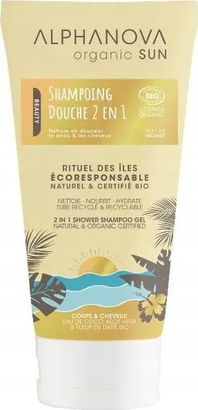 Xhel dushi dhe shampo AlphanovaSun, 2 në 1, aromë Monoï, 150 ml