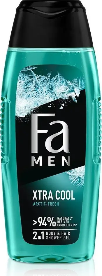 Xhel dushi Fa Men Xtra Cool, 2 në 1 trup dhe flokë, aromë eukalipt, 400ml