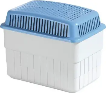 Thithës lagështie Wenko Dehumidifier, për dhoma deri 50 m², enë plastike gri me kapak blu