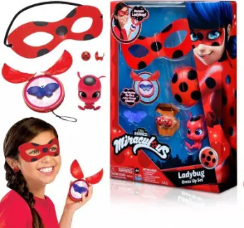Set lojërash Miraculous Ladybug Dress Up, maskë dhe aksesorë, për fëmijë 4+