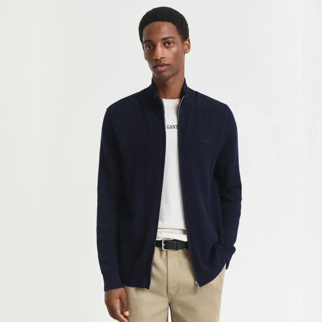 Duks GANT TEXTURED COTTON MERINO CARDIGAN - 2