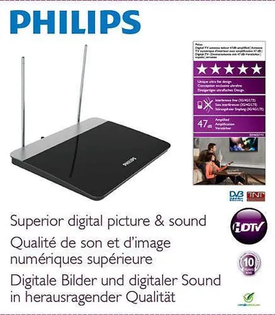 Antenë e brendshme e televizorit Philips 47DB UHF / VHF / FM / HDTV (SDV6227 / 12) - 2