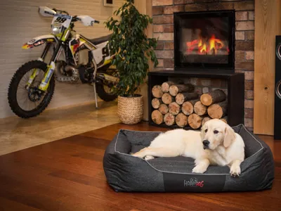 Shtrat për qen Hobbydog L Comfort, Ekolen rezistent, i zi - 2