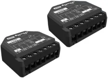 Modul smart Shelly 2PM Gen3, set 2 copë, matje energjie, i zi