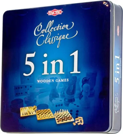 Set lojërash Tactic 5 in 1 Collection Classique, 5 lojëra klasike, dru, metalik - 1